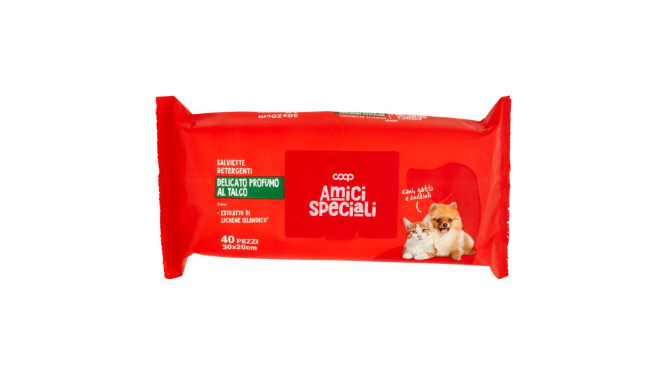 Salviette Detergenti Delicato Profumo Al Talco 30x20cm 40 Pz