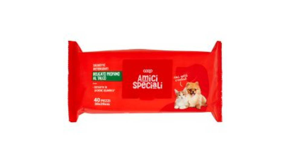 Salviette Detergenti Delicato Profumo Al Talco 30x20cm 40 Pz