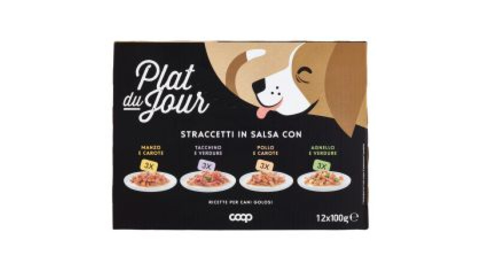 Straccetti In Salsa Manzo E Carote, Tacchino E Verdure, Pollo E Carote, Agnello E Verdure 12 X 100 G