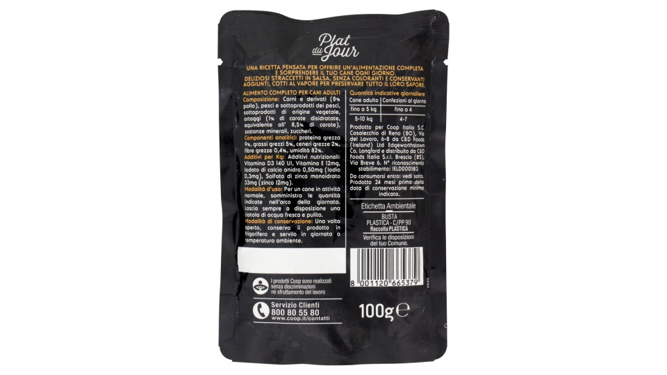 Straccetti In Salsa Con Pollo E Carote 100 G
