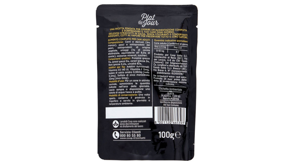 Straccetti In Salsa Con Manzo E Carote 100 G