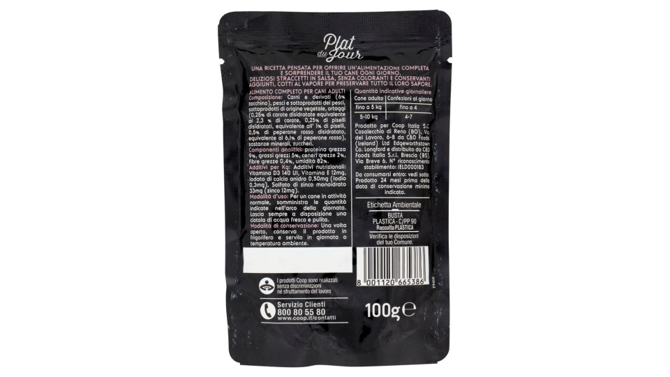 Straccetti In Salsa Con Tacchino E Verdure 100 G