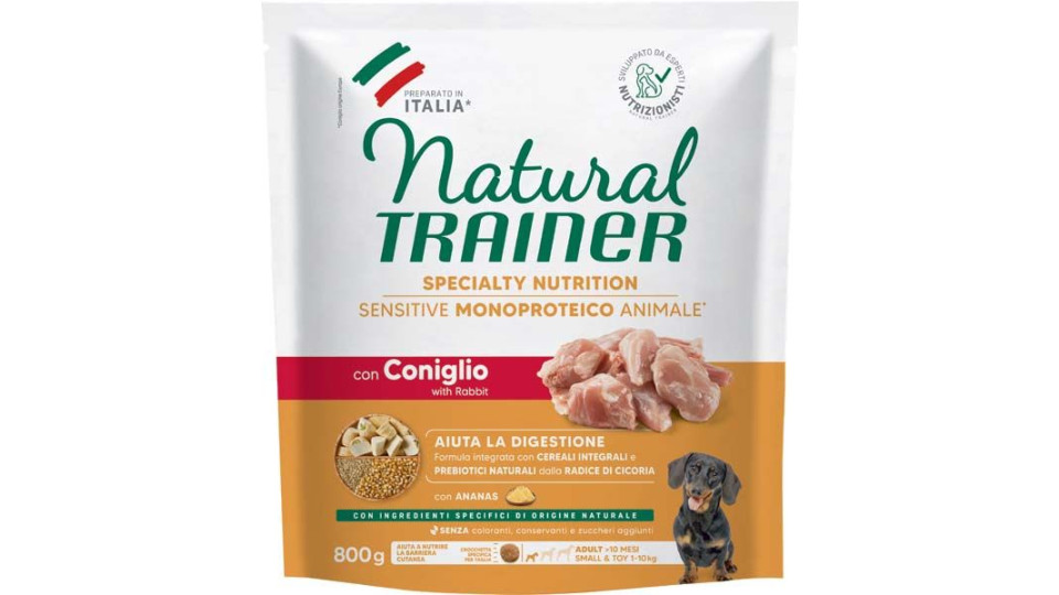 Coniglio Small & Toy Adult Per Cane Natural Trainer 800 G