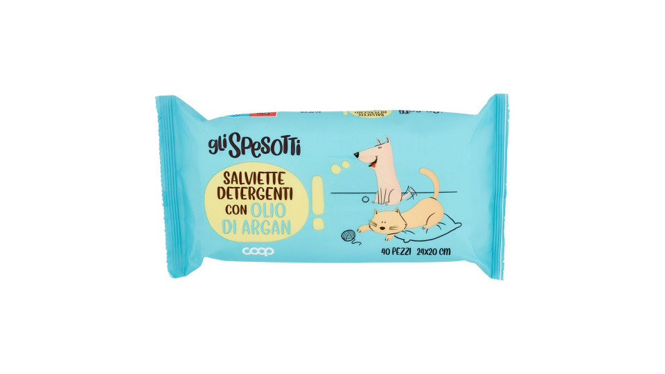 Salviette Detergenti Con Olio Di Argan 24x20 Cm 40 Pz