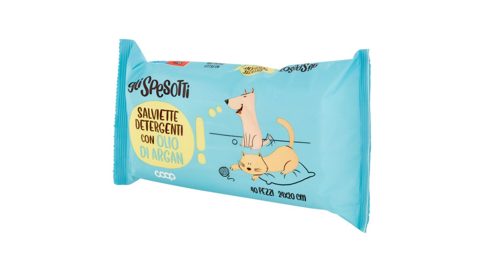 Salviette Detergenti Con Olio Di Argan 24x20 Cm 40 Pz