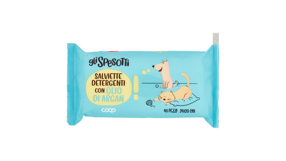 Salviette Detergenti Con Olio Di Argan 24x20 Cm 40 Pz
