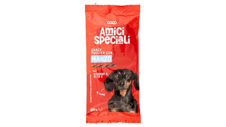Snack Twister Con Manzo 4 Snack 80 G