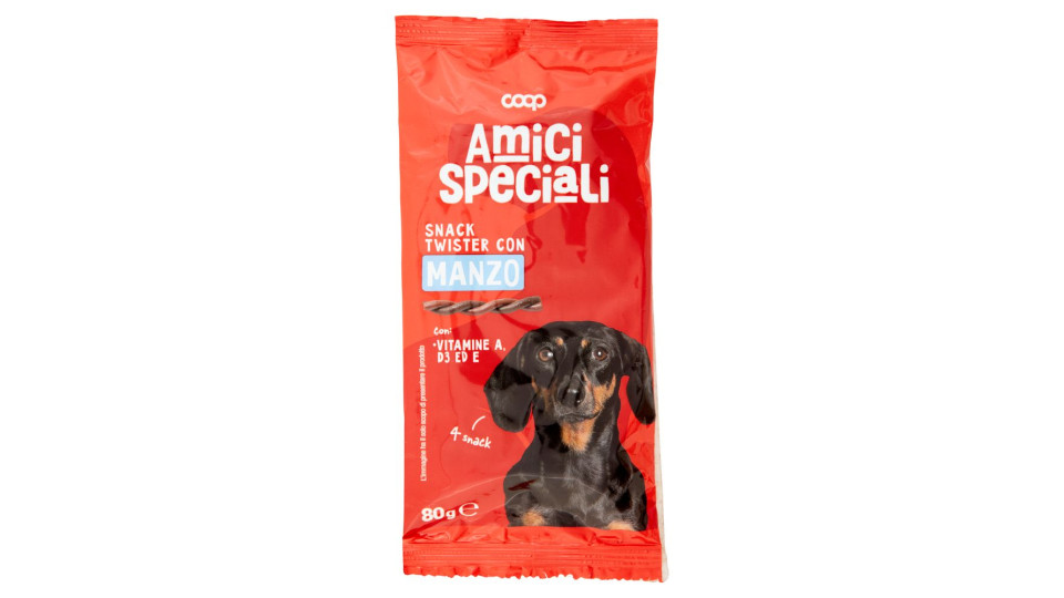 Snack Twister Con Manzo 4 Snack 80 G