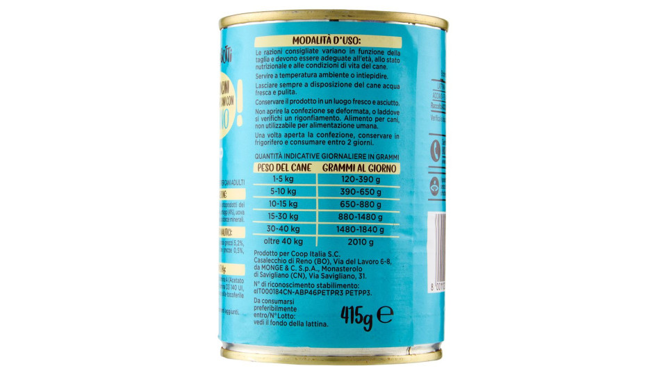 Bocconcini In Salsa Per Cani Adulti Con Tonno 415 G