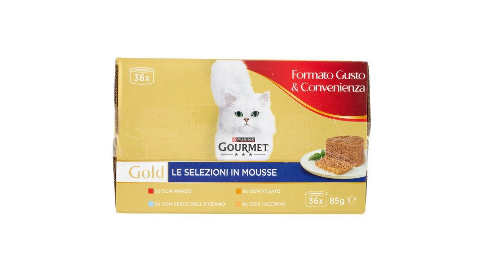Purina Gourmet Gold Le Selezioni In Mousse Manzo / Fegato / Pesce / Tacchino 36x85g