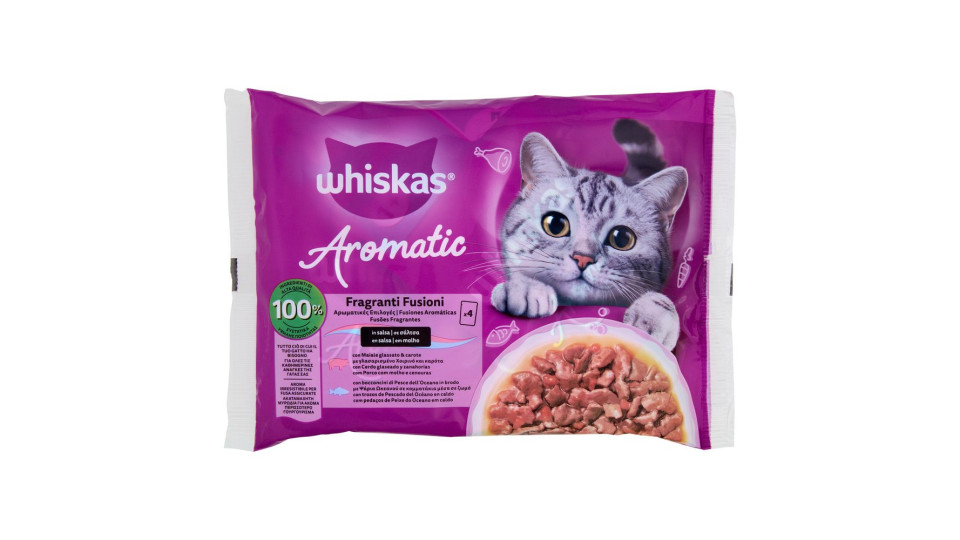 Whiskas Aromatic Selection Fragranti Fusioni Cibo Umido Gatto 4x85g