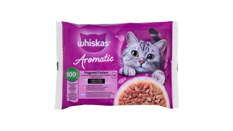 Whiskas Aromatic Selection Fragranti Fusioni Cibo Umido Gatto 4x85g