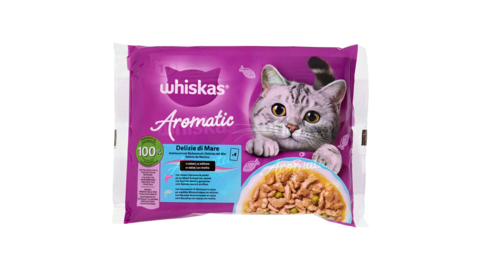 Whiskas Aromatic Selection Delizie Di Mare Cibo Umido Gatto 4x85g