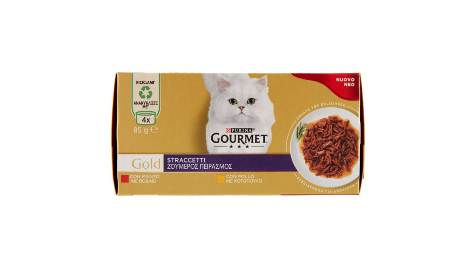 Purina Gourmet Gold Straccetti Manzo / Pollo 4 X 85 G