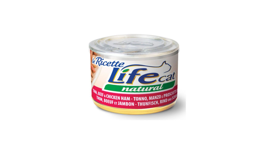 Le Ricette Tonno Manzo E Prosciutto Di Pollo Life Cat Natural 150 G