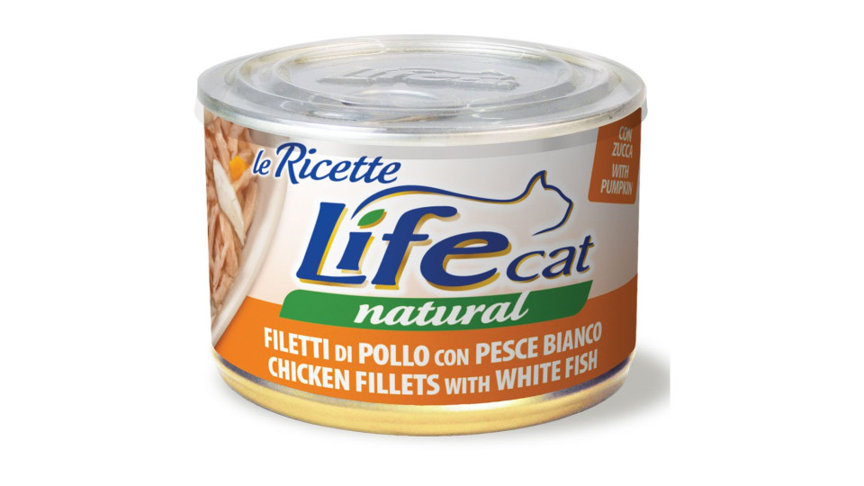 Le Ricette Filetti Di Pollo Con Pesce Bianco Life Cat Natural 150 G