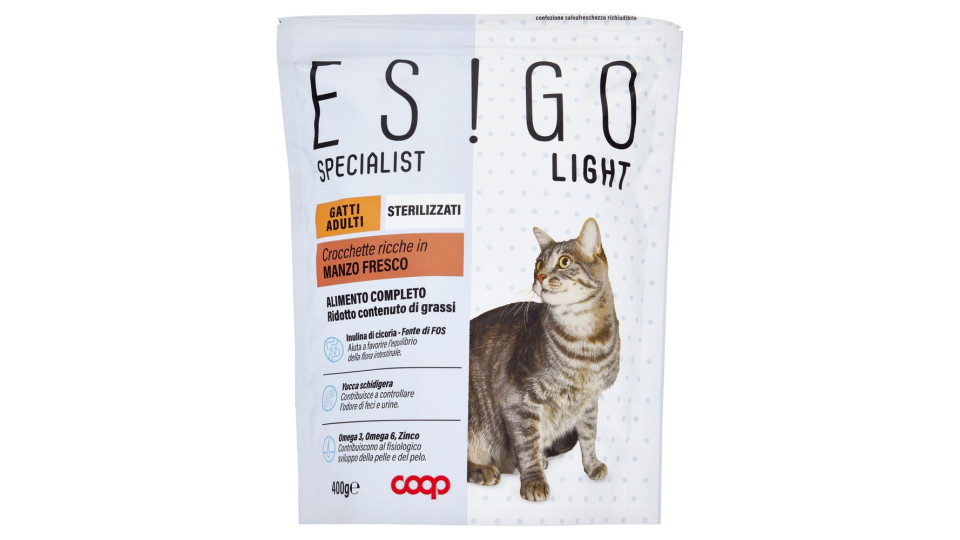 Specialist Light Gatti Adulti Sterilizzati Crocchette Ricche In Manzo Fresco 400 G