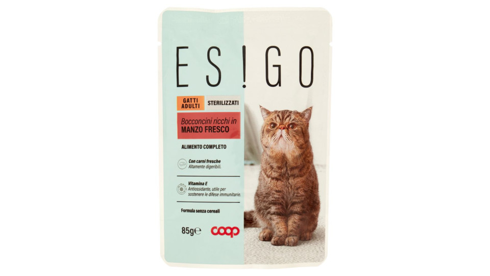 Bocconcini Ricchi In Manzo Fresco Gatti Adulti Sterilizzati 85 G