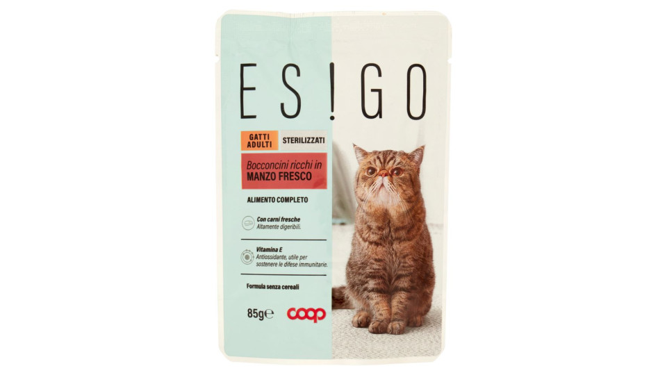 Bocconcini Ricchi In Manzo Fresco Gatti Adulti Sterilizzati 85 G