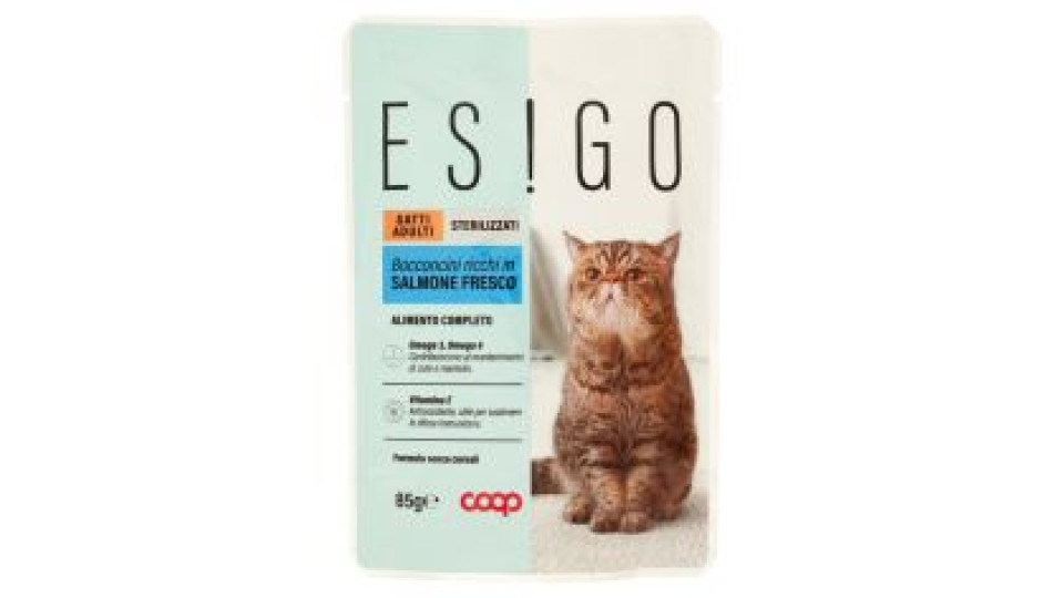 Bocconcini Ricchi In Salmone Fresco Gatti Adulti Sterilizzati 85 G