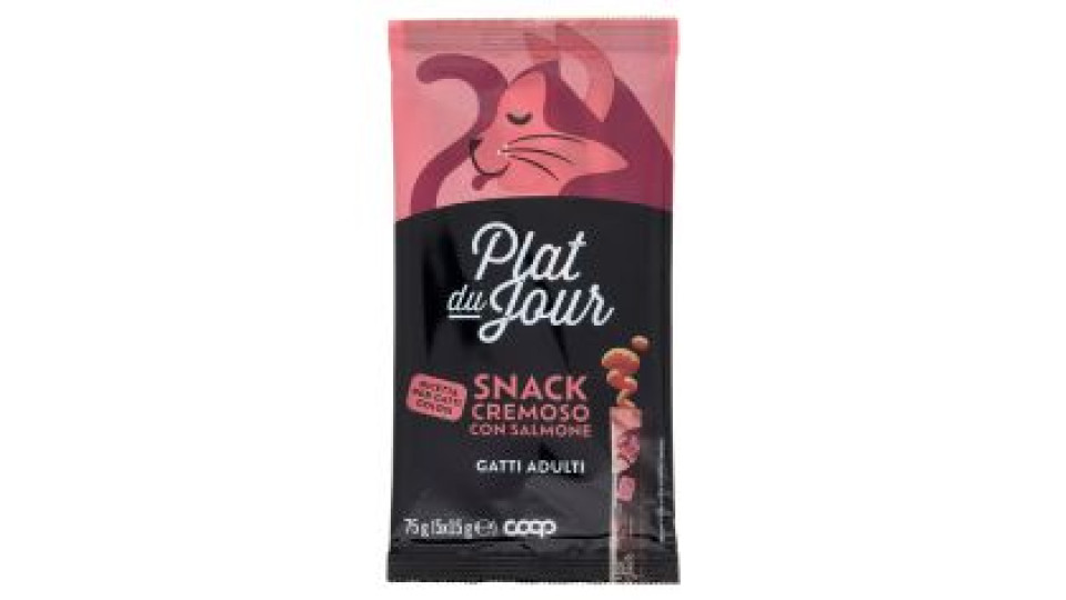 Snack Cremoso Con Salmone Gatti Adulti 5 X 15 G