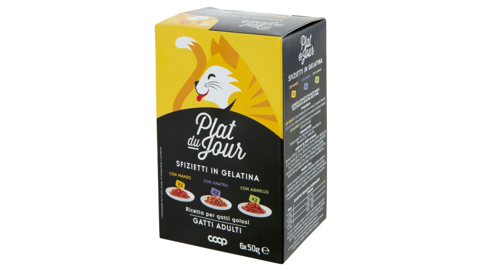 Sfizietti In Gelatina Con Manzo, Con Anatra, Con Agnello Gatti Adulti 6 X 50 G