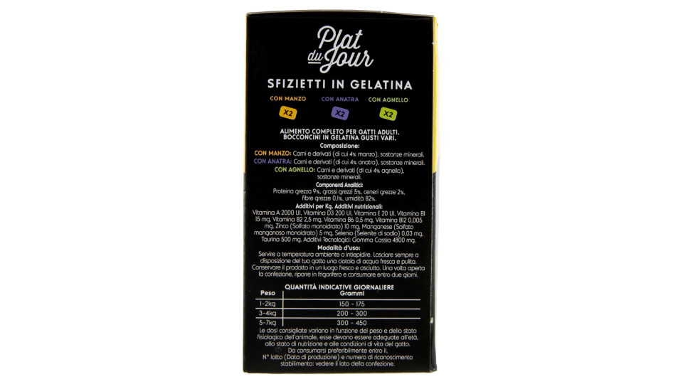 Sfizietti In Gelatina Con Manzo, Con Anatra, Con Agnello Gatti Adulti 6 X 50 G