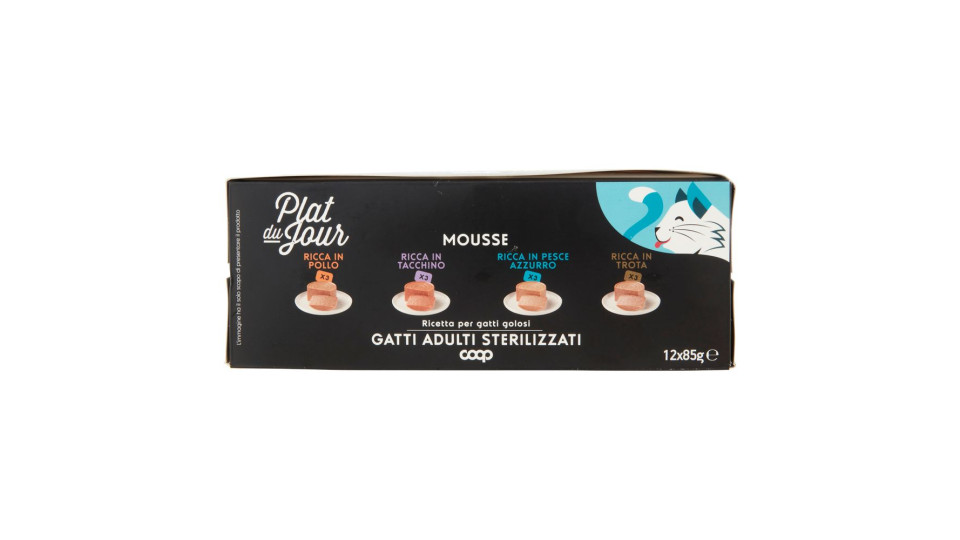 Mousse Gatti Adulti Sterilizzati X3 Ricca In Pollo, X3 Tacchino, X3 Pesce Azzurro, X3 Trota 12 X 85g