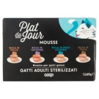 Mousse Gatti Adulti Sterilizzati X3 Ricca In Pollo, X3 Tacchino, X3 Pesce Azzurro, X3 Trota 12 X 85g