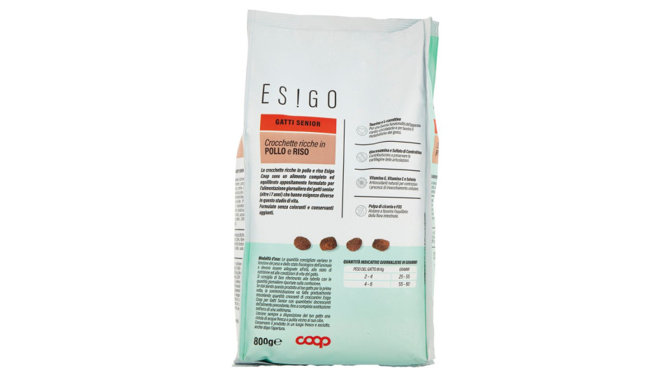 Crocchette Ricche In Pollo E Riso Gatti Senior 800 G