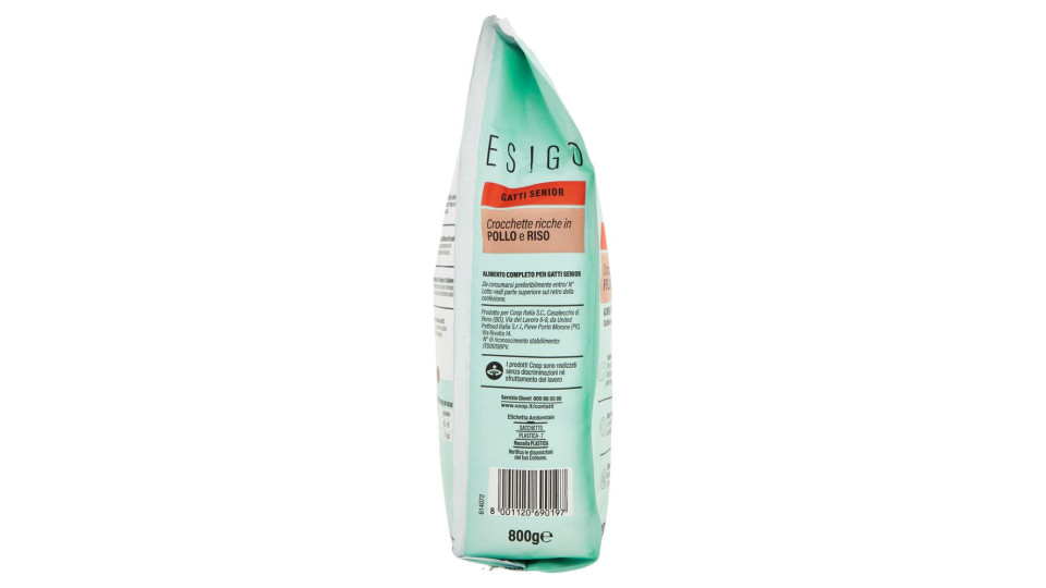 Crocchette Ricche In Pollo E Riso Gatti Senior 800 G