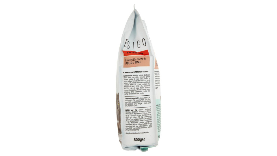 Crocchette Ricche In Pollo E Riso Gatti Senior 800 G