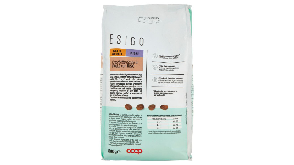 Crocchette Ricche In Pollo Con Riso Gatti Adulti Pigri 800 G