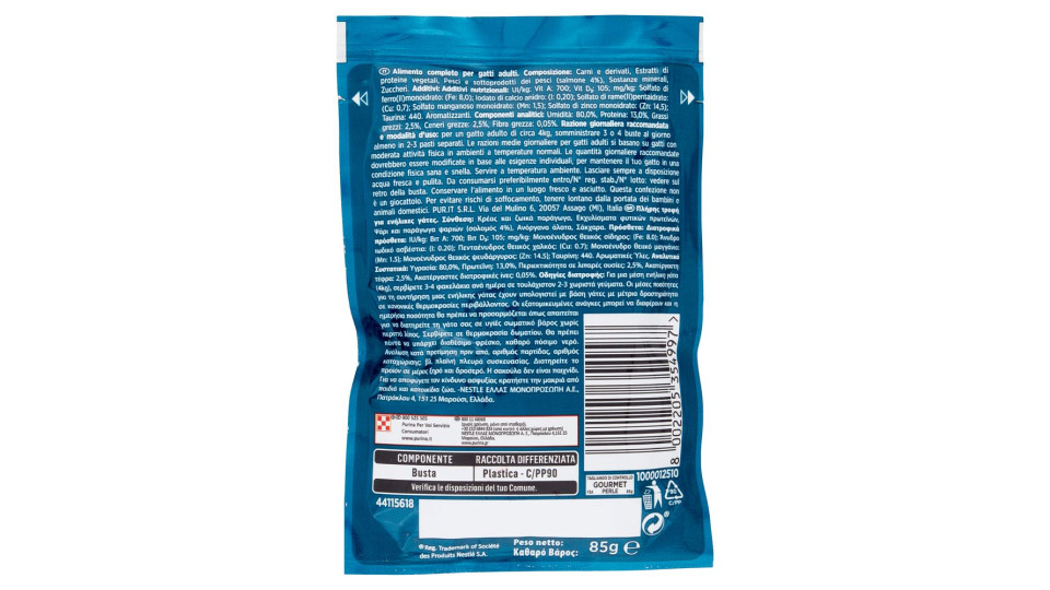 Purina Gourmet Perle Filettini In Salsa Con Salmone 85 G