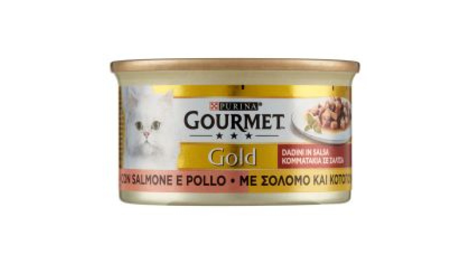 Purina Gourmet Gold Dadini In Salsa Con Salmone E Pollo 85 G