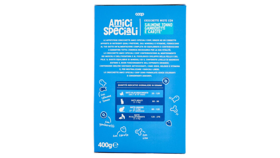 Crocchette Miste Con Salmone Tonno Gamberetti E Carote* 400 G