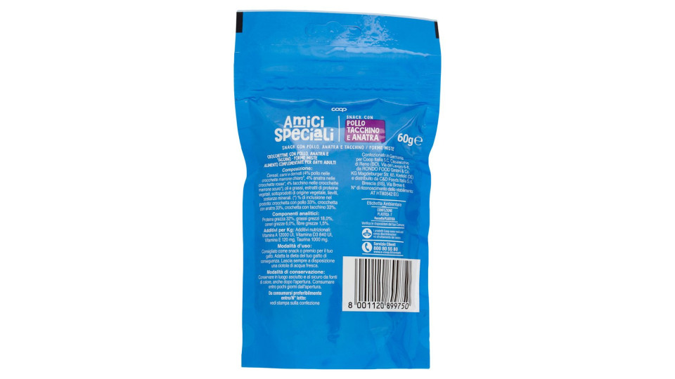 Snack Con Pollo Tacchino E Anatra 60 G