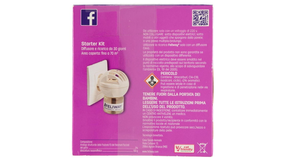 Ceva Feliway 30 Giorni Starter Kit Diffusore E Ricarica 48ml