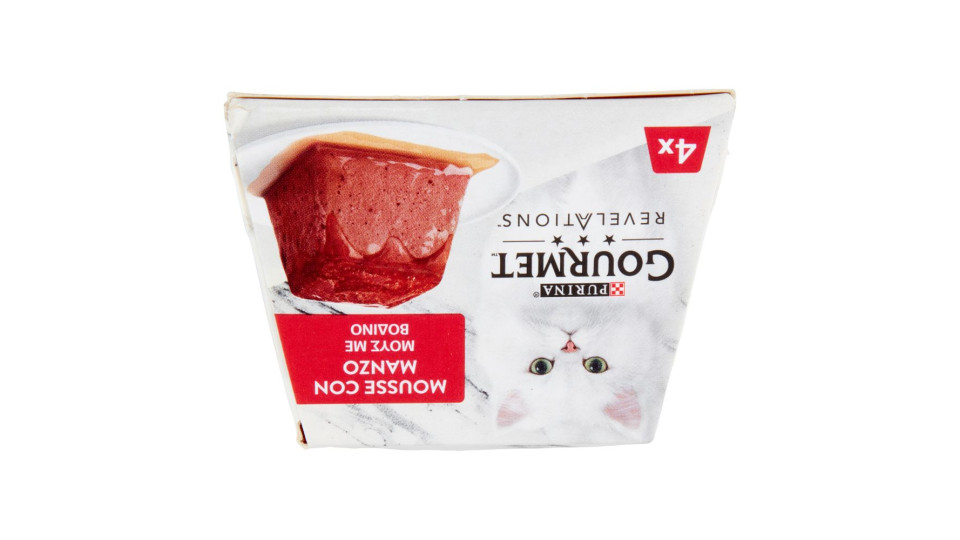 Purina Gourmet Revelations Mousse Con Manzo E Una Cascata Di Salsa 4 X 57 G