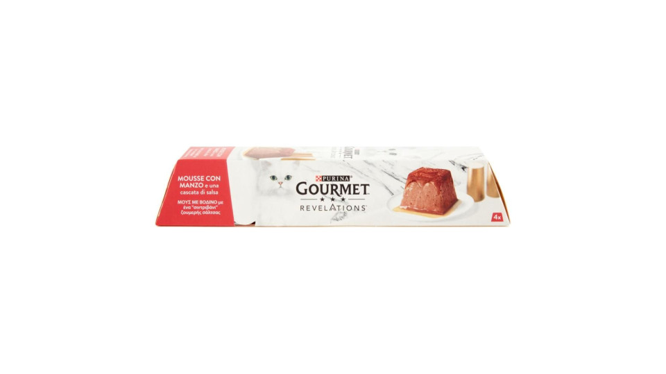 Purina Gourmet Revelations Mousse Con Manzo E Una Cascata Di Salsa 4 X 57 G