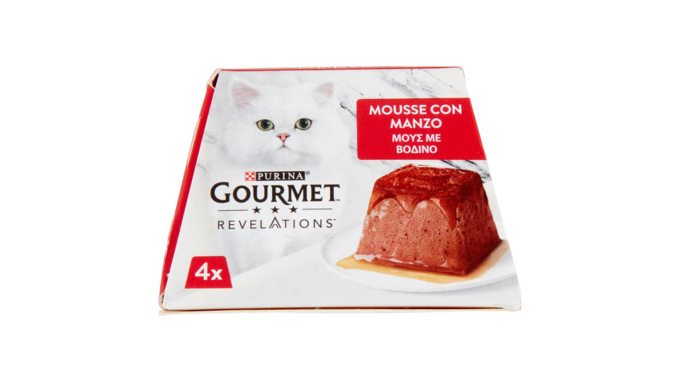 Purina Gourmet Revelations Mousse Con Manzo E Una Cascata Di Salsa 4 X 57 G