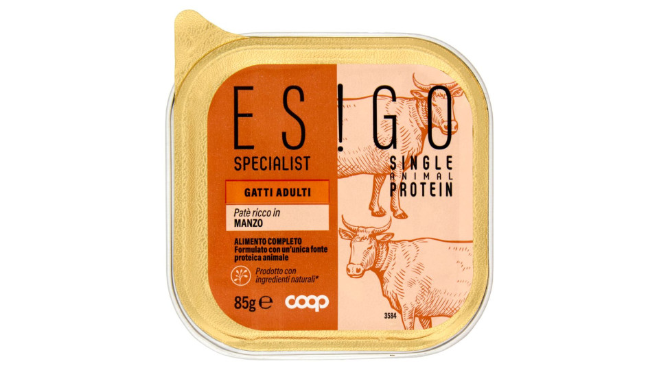 Patè Ricco In Manzo Specialist Single Animal Protein Gatti Adulti 85 G