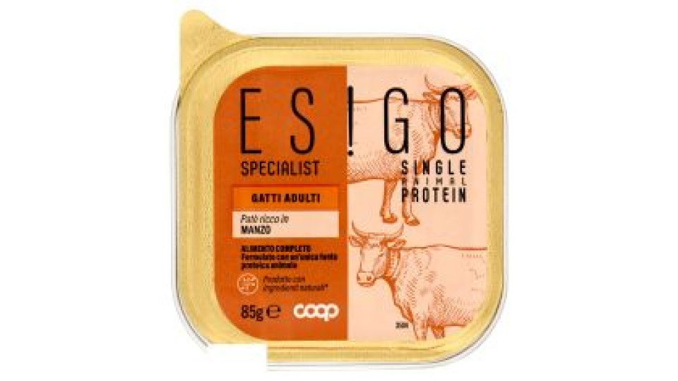 Patè Ricco In Manzo Specialist Single Animal Protein Gatti Adulti 85 G