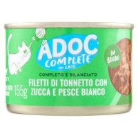 Adoc Complete For Cats Filetti Di Tonnetto Con Zucca E Pesce Bianco In Brodo 155 G