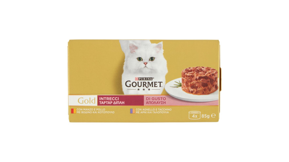 Purina Gourmet Gold Intrecci Di Gusto Manzo & Pollo / Tacchino & Agnello 4x85g
