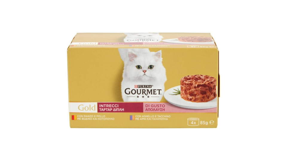 Purina Gourmet Gold Intrecci Di Gusto Manzo & Pollo / Tacchino & Agnello 4x85g