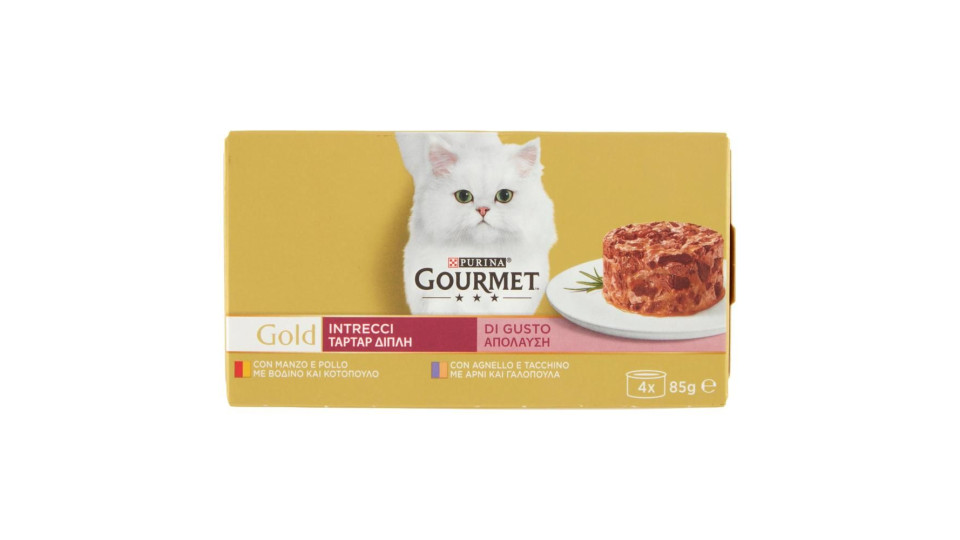 Purina Gourmet Gold Intrecci Di Gusto Manzo & Pollo / Tacchino & Agnello 4x85g