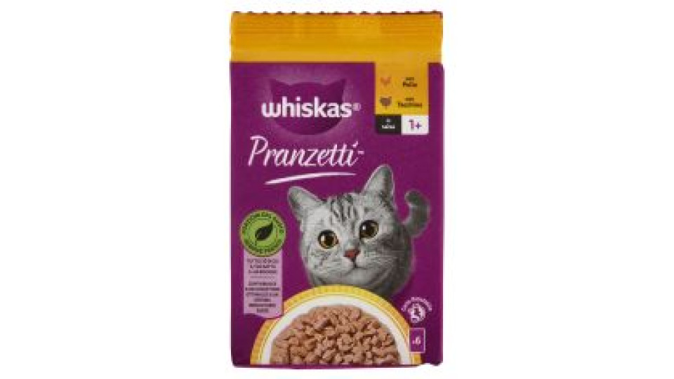 Whiskas Pranzetti Cibo Umido Gatto Con Pollo E Tacchino In Salsa 6x50g