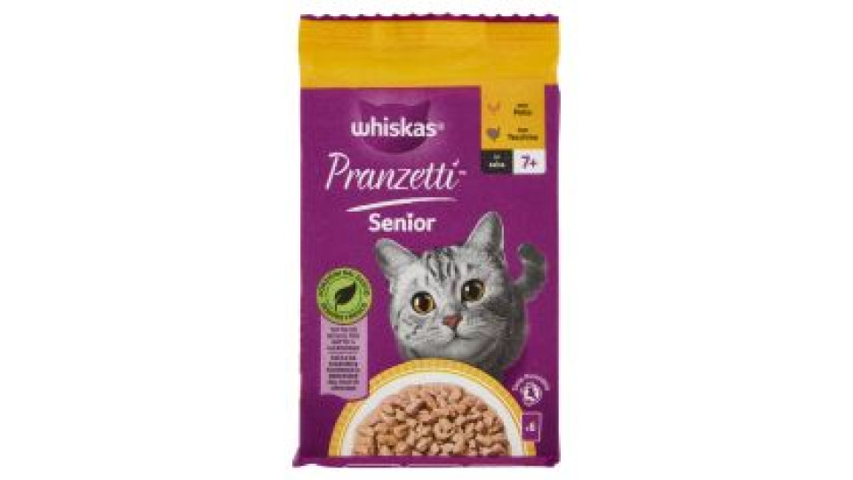 Whiskas Pranzetti Senior Cibo Umido Gatto Con Pollo E Tacchino In Salsa 6x50g