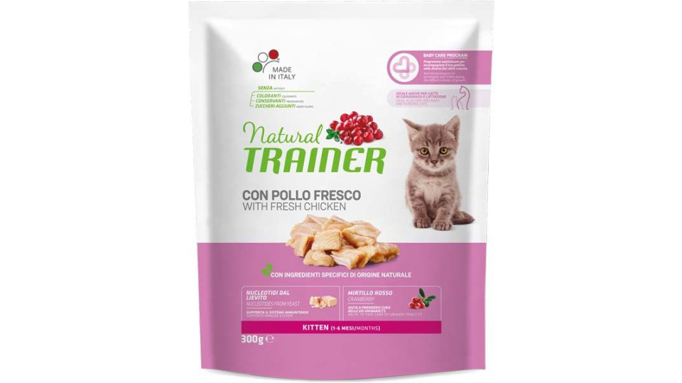 Alimento Gatto Kitten Con Pollo Fresco Natural Trainer 300 G